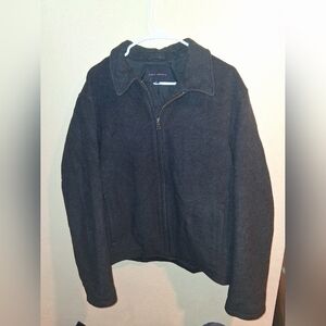 Banana Republic Men's XL Wool Cashmere Blend Full Zip BLACK Coat Jacket